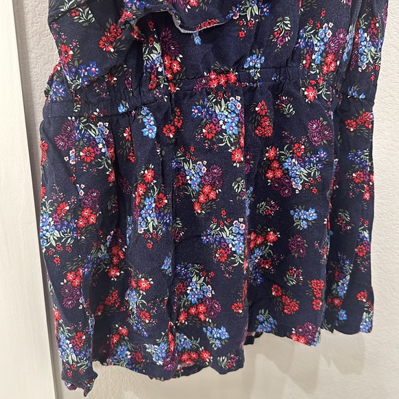 EUC TORRID Brand Flower Floral Print Tank Top Plus Size 1x Navy Red - Picture 4 of 8